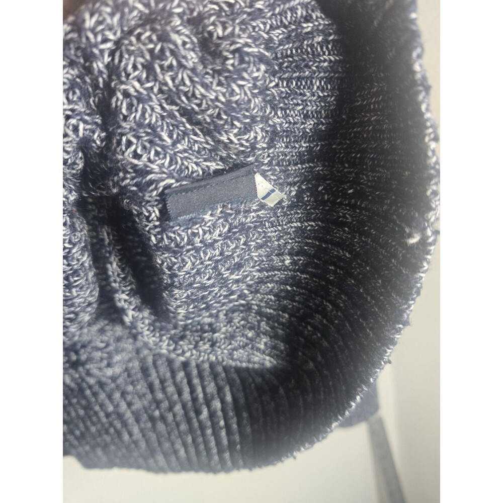 Tommy Hilfiger Navy White Marled Knit V-Neck Sweater Women’s Large - Picture 10 of 14